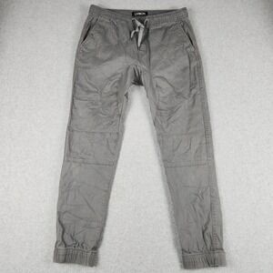 Carbon Jogger Pants Men Small Gray Cotton Blend Pockets Utility Drawstring Waist